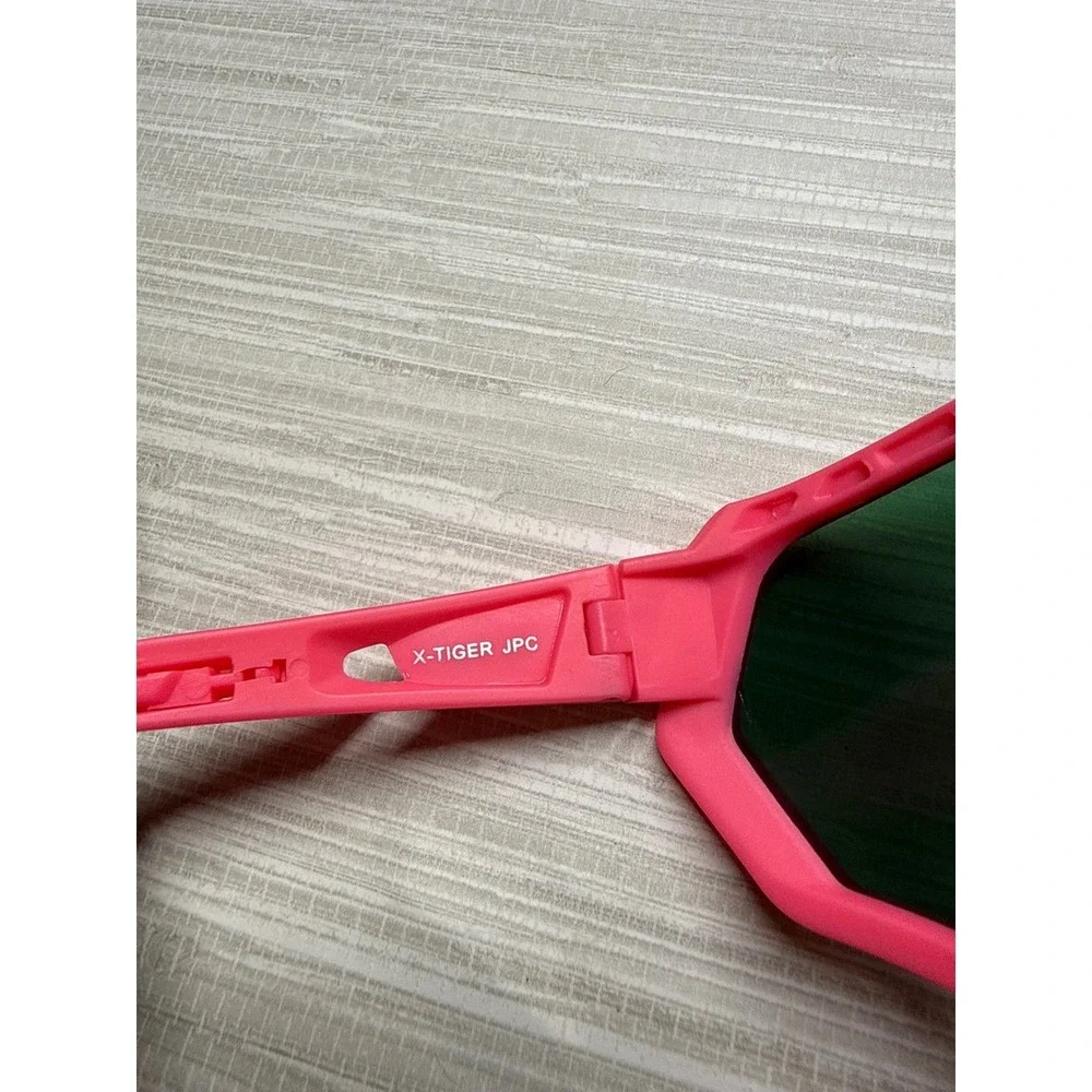 X-TIGER Cycling Sunglasses Pink Mirrored Shield Lens MTB‎ Road Bike UV400 Sports